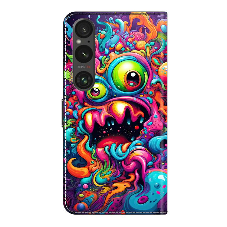 For Sony Xperia 1 VI Crystal-Like Painted Vegan Leather Phone Case