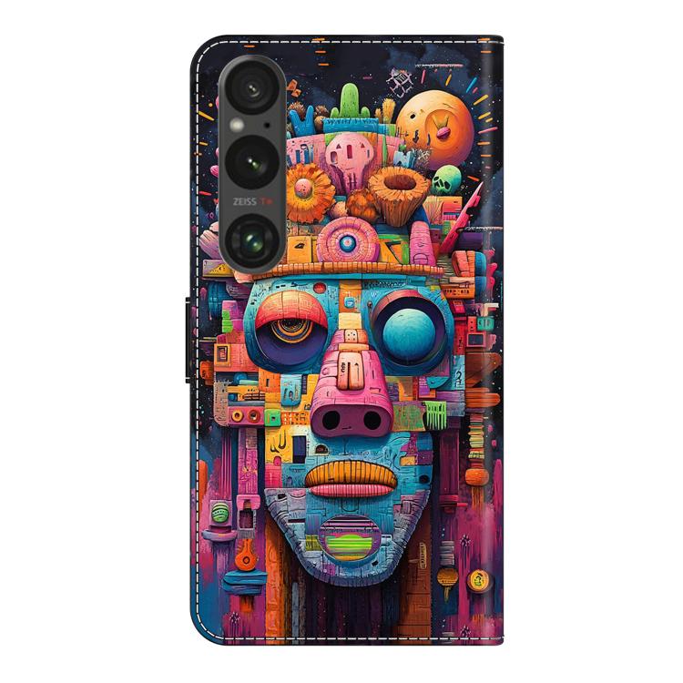 For Sony Xperia 1 VI Crystal-Like Painted Vegan Leather Phone Case