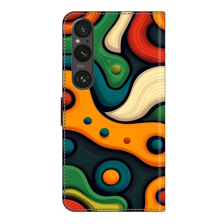 For Sony Xperia 1 VI Crystal-Like Painted Vegan Leather Phone Case