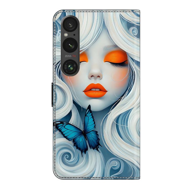 For Sony Xperia 1 VI Crystal-Like Painted Vegan Leather Phone Case