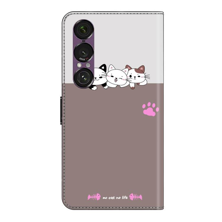 For Sony Xperia 1 VII Crystal-Like Painted Vegan Leather Phone Case