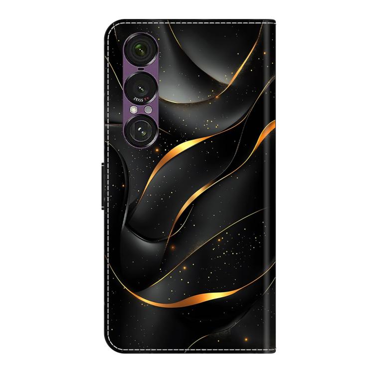 For Sony Xperia 1 VII Crystal-Like Painted Vegan Leather Phone Case