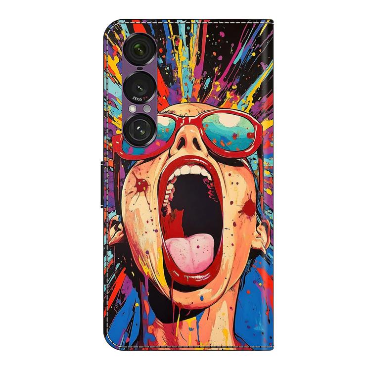 For Sony Xperia 1 VII Crystal-Like Painted Vegan Leather Phone Case