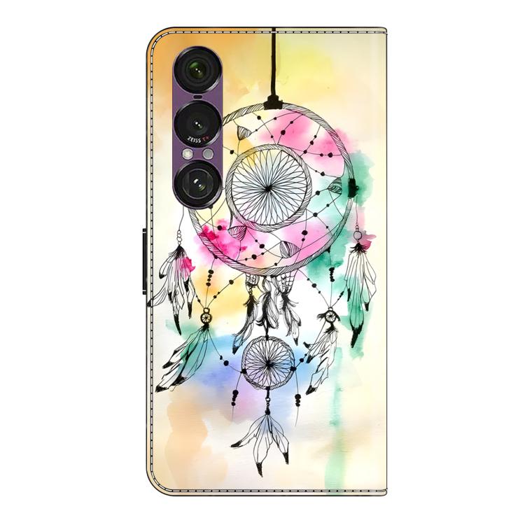 For Sony Xperia 1 VII Crystal-Like Painted Vegan Leather Phone Case