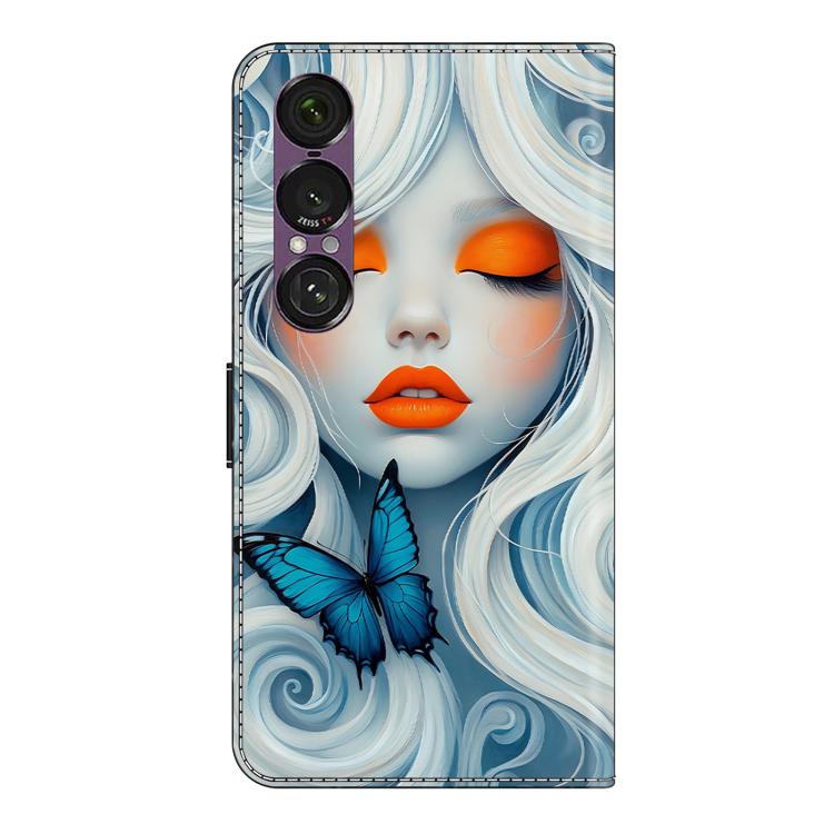 For Sony Xperia 1 VII Crystal-Like Painted Vegan Leather Phone Case