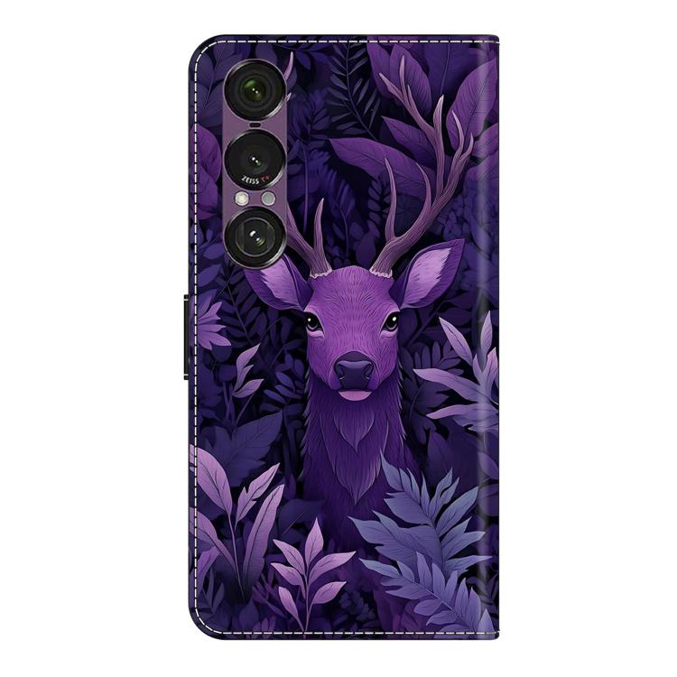 For Sony Xperia 1 VII Crystal-Like Painted Vegan Leather Phone Case