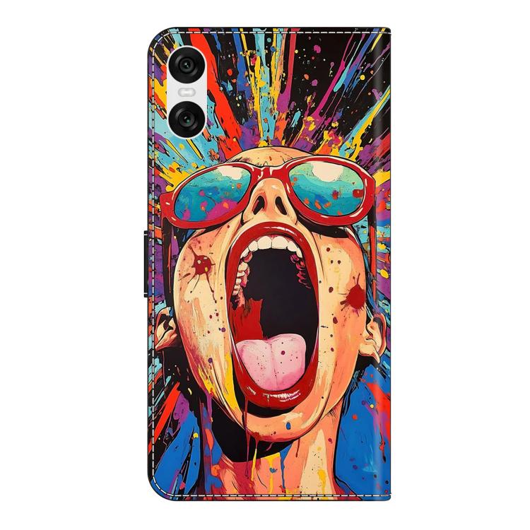 For Sony Xperia 10 VI Crystal-Like Painted Vegan Leather Phone Case