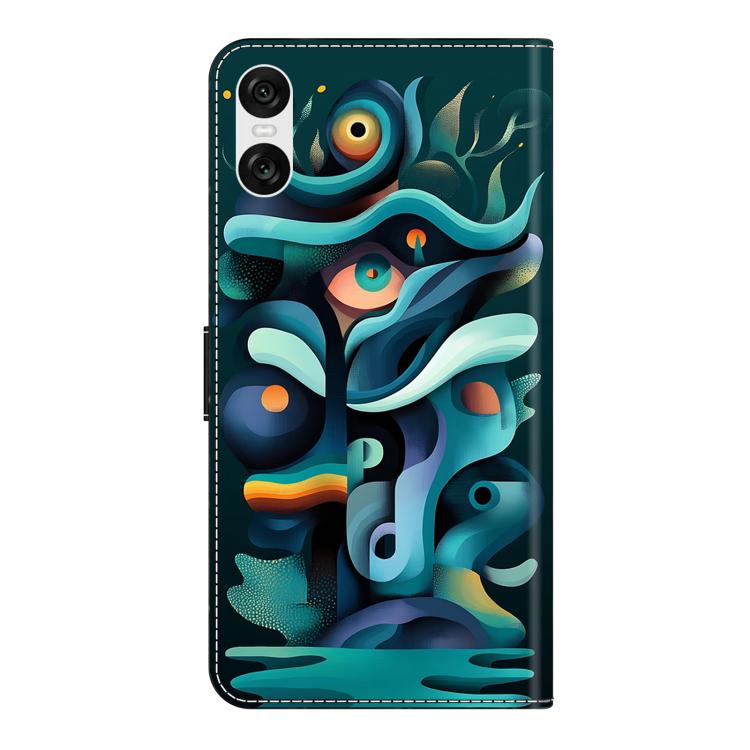 For Sony Xperia 10 VI Crystal-Like Painted Vegan Leather Phone Case