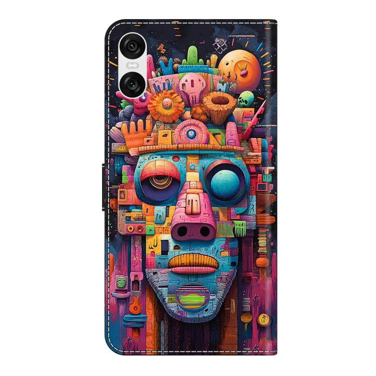 For Sony Xperia 10 VI Crystal-Like Painted Vegan Leather Phone Case