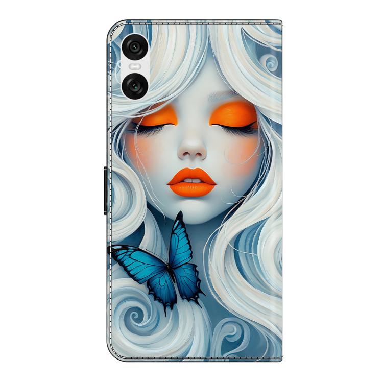 For Sony Xperia 10 VI Crystal-Like Painted Vegan Leather Phone Case