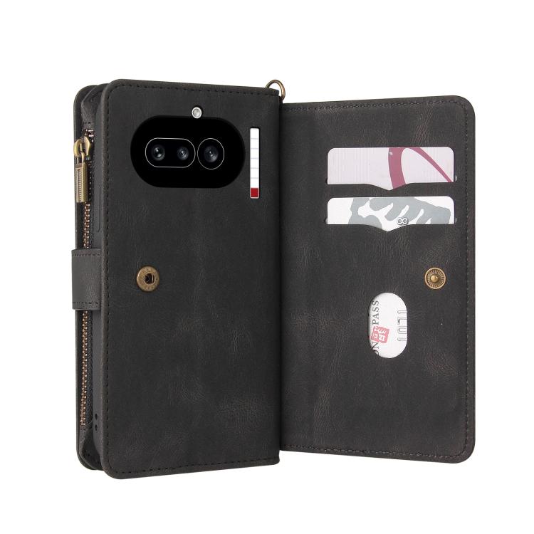 For Nothing Phone 4a Skin Feel Multi Card Slots Zipper Wallet Leather Phone Case