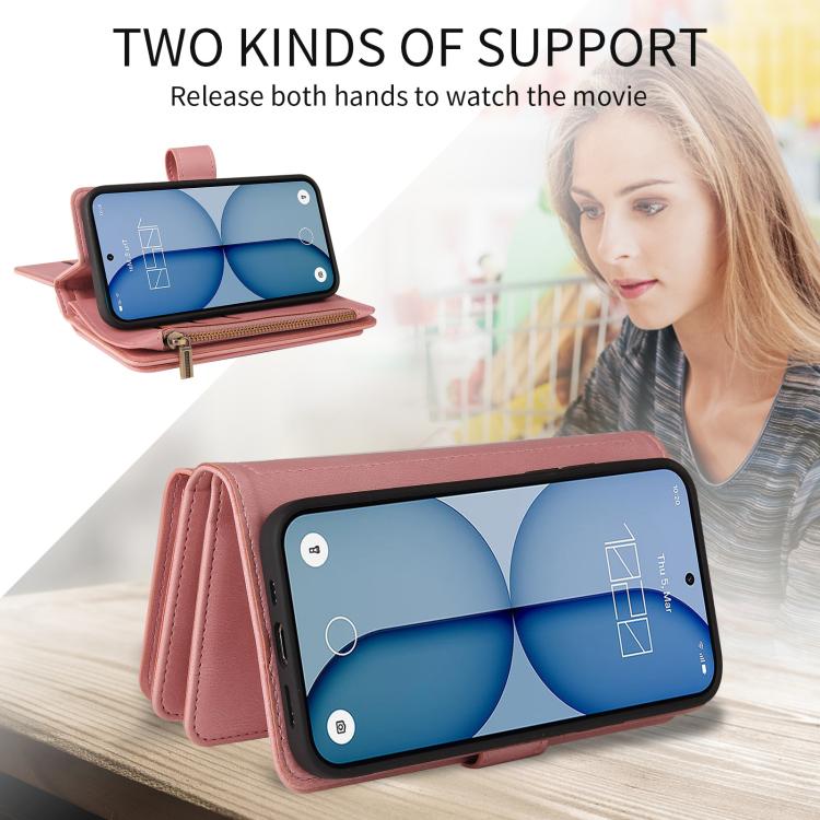 For Nothing Phone 4a Skin Feel Multi Card Slots Zipper Wallet Leather Phone Case