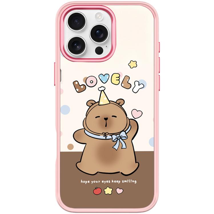 For iPhone 16 Pro Adorable Little Capybara Pattern Magnetic Phone Case