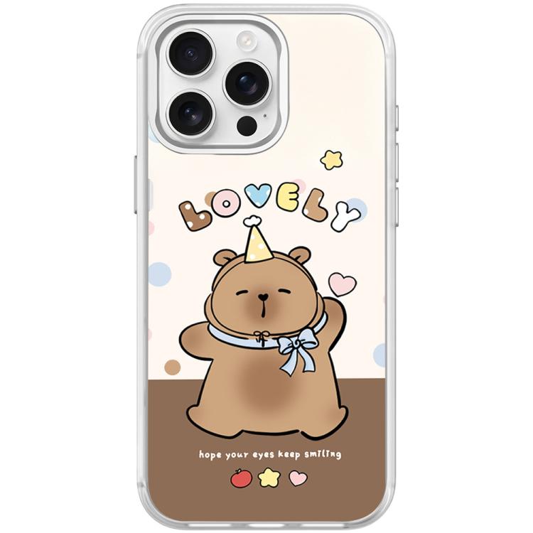 For iPhone 15 Pro Adorable Little Capybara Pattern Magnetic Phone Case