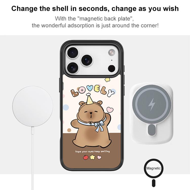 For iPhone 15 Pro Adorable Little Capybara Pattern Magnetic Phone Case