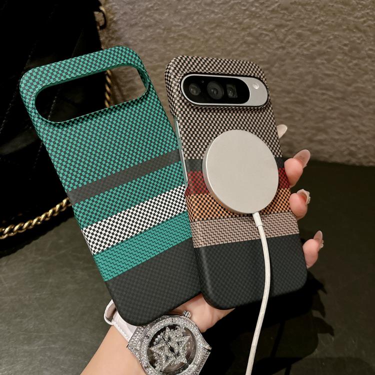 For Google Pixel 9 Pro / 9 Water Transfer Printing Double-sided Skin Feel Striped Magnetic PC Phone Case