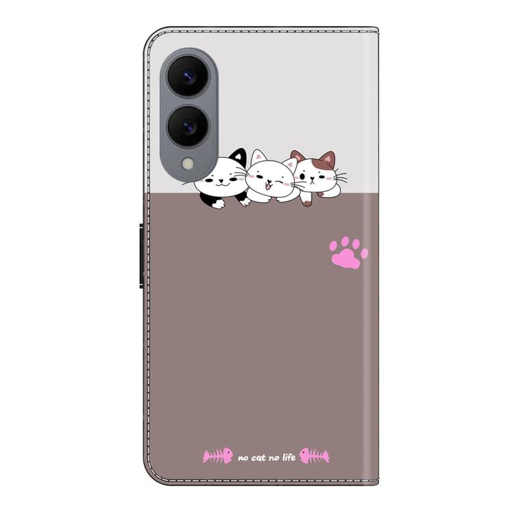 For Samsung Galaxy S25 Edge 5G Crystal-Like Painted Vegan Leather Phone Case