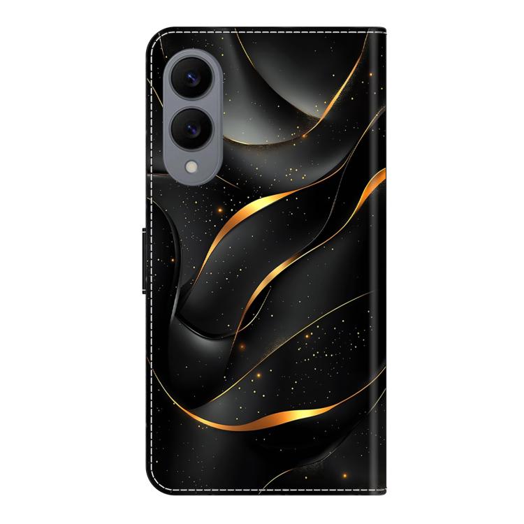For Samsung Galaxy S25 Edge 5G Crystal-Like Painted Vegan Leather Phone Case