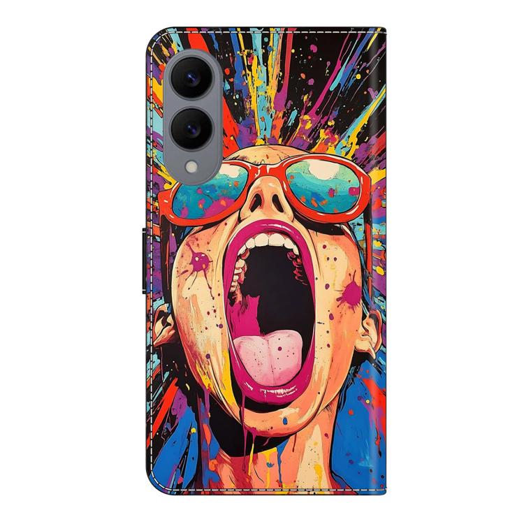 For Samsung Galaxy S25 Edge 5G Crystal-Like Painted Vegan Leather Phone Case