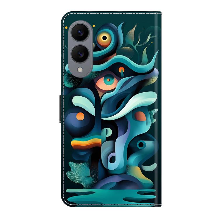 For Samsung Galaxy S25 Edge 5G Crystal-Like Painted Vegan Leather Phone Case