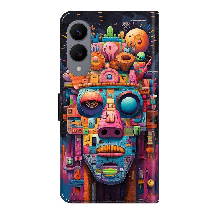 For Samsung Galaxy S25 Edge 5G Crystal-Like Painted Vegan Leather Phone Case