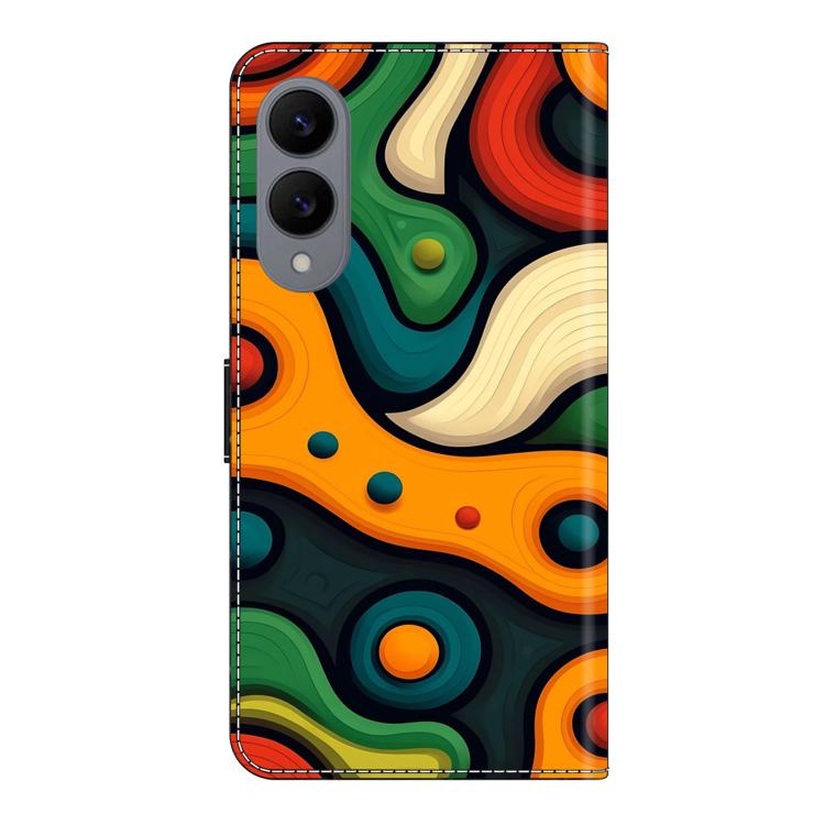For Samsung Galaxy S25 Edge 5G Crystal-Like Painted Vegan Leather Phone Case