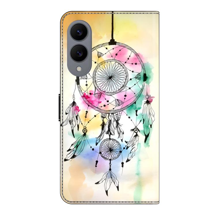 For Samsung Galaxy S25 Edge 5G Crystal-Like Painted Vegan Leather Phone Case