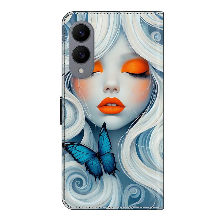 For Samsung Galaxy S25 Edge 5G Crystal-Like Painted Vegan Leather Phone Case