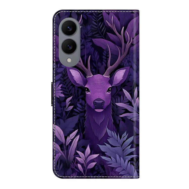 For Samsung Galaxy S25 Edge 5G Crystal-Like Painted Vegan Leather Phone Case