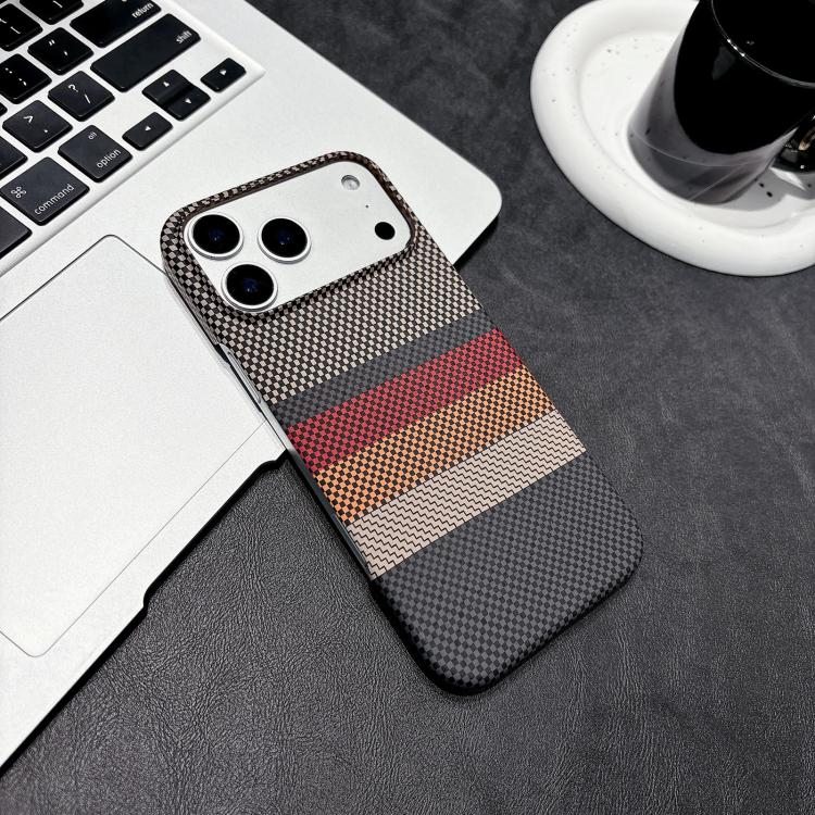 For iPhone 17 Pro Water Transfer Printing Double-sided Skin Feel Striped Magnetic PC Phone Case