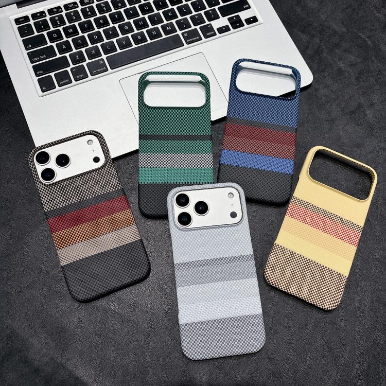 For iPhone 17 Pro Max Water Transfer Printing Double-sided Skin Feel Striped Magnetic PC Phone Case