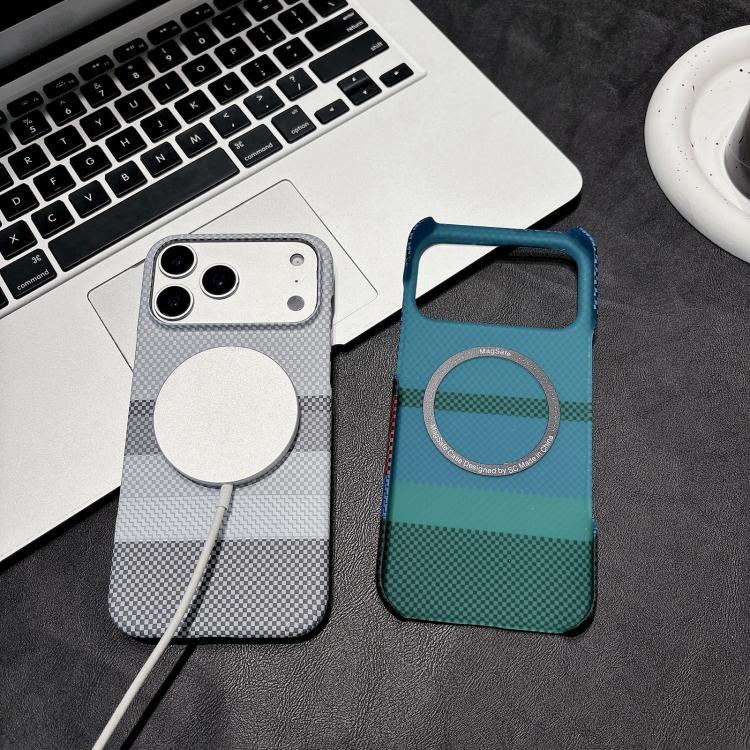 For iPhone 17 Pro Water Transfer Printing Double-sided Skin Feel Striped Magnetic PC Phone Case