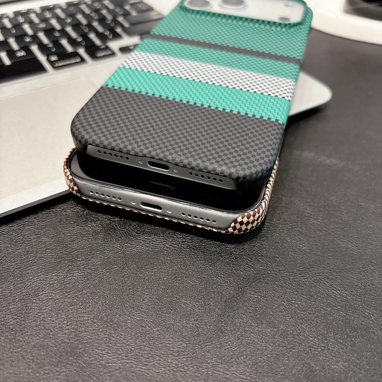 For iPhone 17 Pro Water Transfer Printing Double-sided Skin Feel Striped Magnetic PC Phone Case