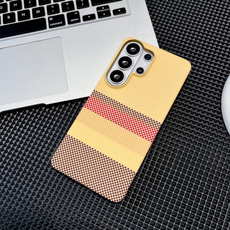 For Samsung Galaxy S23 Ultra 5G Water Transfer Printing Double-sided Skin Feel Striped Magnetic PC Phone Case