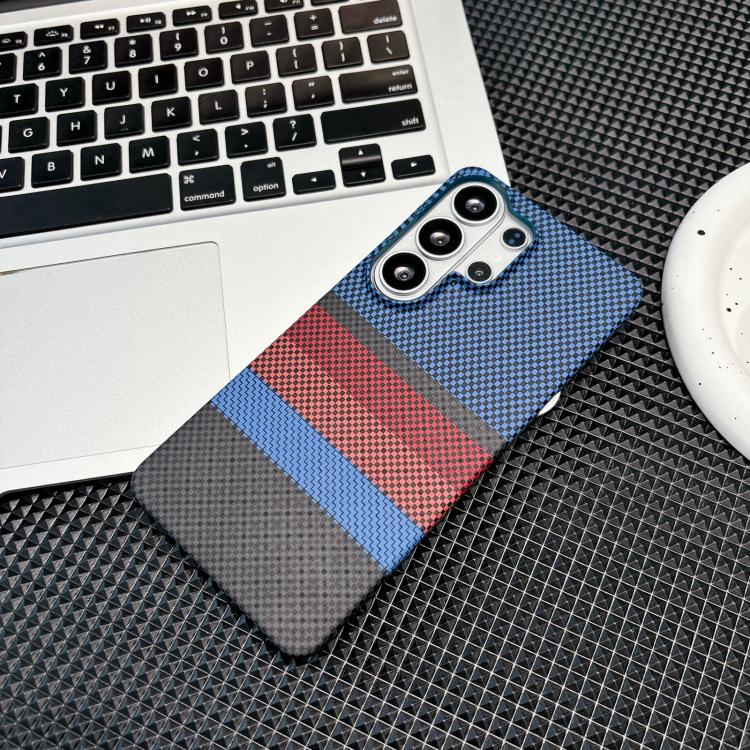 For Samsung Galaxy S24 Ultra 5G Water Transfer Printing Double-sided Skin Feel Striped Magnetic PC Phone Case
