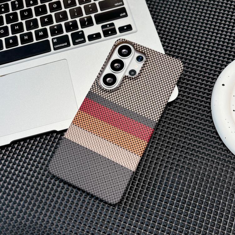 For Samsung Galaxy S25 Ultra 5G Water Transfer Printing Double-sided Skin Feel Striped Magnetic PC Phone Case