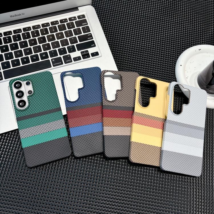 For Samsung Galaxy S26 Ultra 5G Water Transfer Printing Double-sided Skin Feel Striped Magnetic PC Phone Case