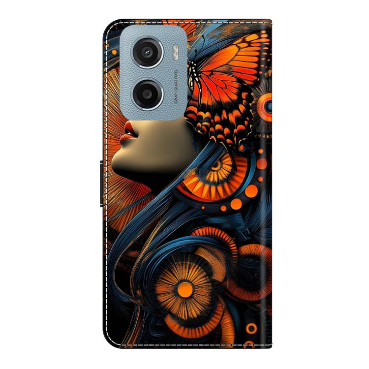 For Motorola Moto E15 / G15 / G05 Crystal-Like Painted Vegan Leather Phone Case