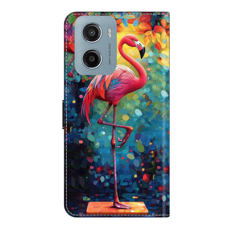For Motorola Moto E15 / G15 / G05 Crystal-Like Painted Vegan Leather Phone Case