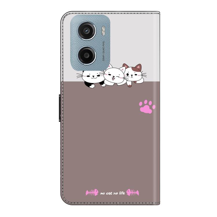 For Motorola Moto E15 / G15 / G05 Crystal-Like Painted Vegan Leather Phone Case