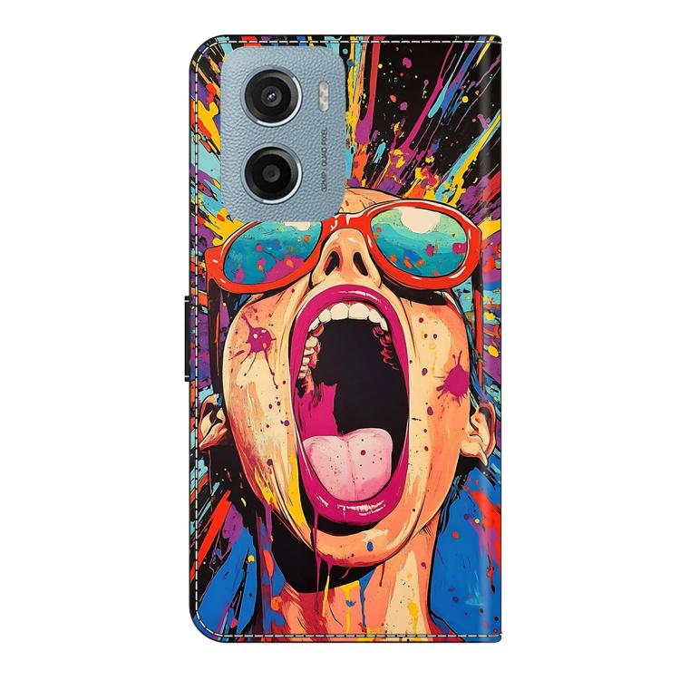 For Motorola Moto E15 / G15 / G05 Crystal-Like Painted Vegan Leather Phone Case