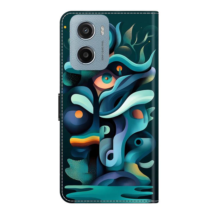 For Motorola Moto E15 / G15 / G05 Crystal-Like Painted Vegan Leather Phone Case