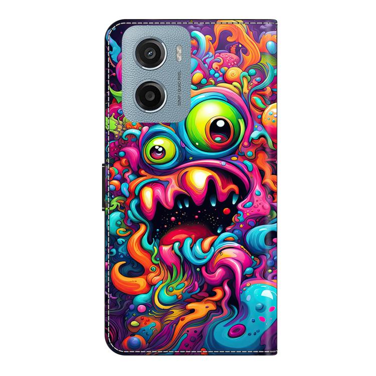 For Motorola Moto E15 / G15 / G05 Crystal-Like Painted Vegan Leather Phone Case