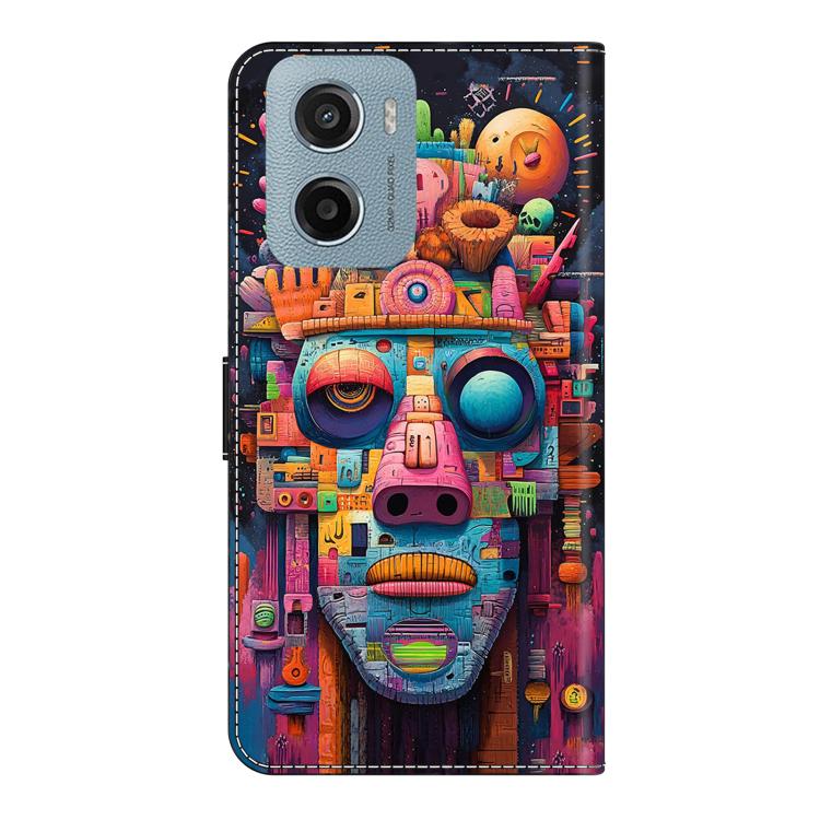 For Motorola Moto E15 / G15 / G05 Crystal-Like Painted Vegan Leather Phone Case