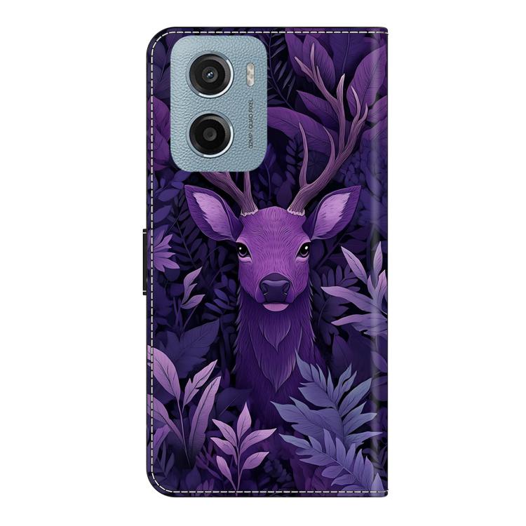 For Motorola Moto E15 / G15 / G05 Crystal-Like Painted Vegan Leather Phone Case