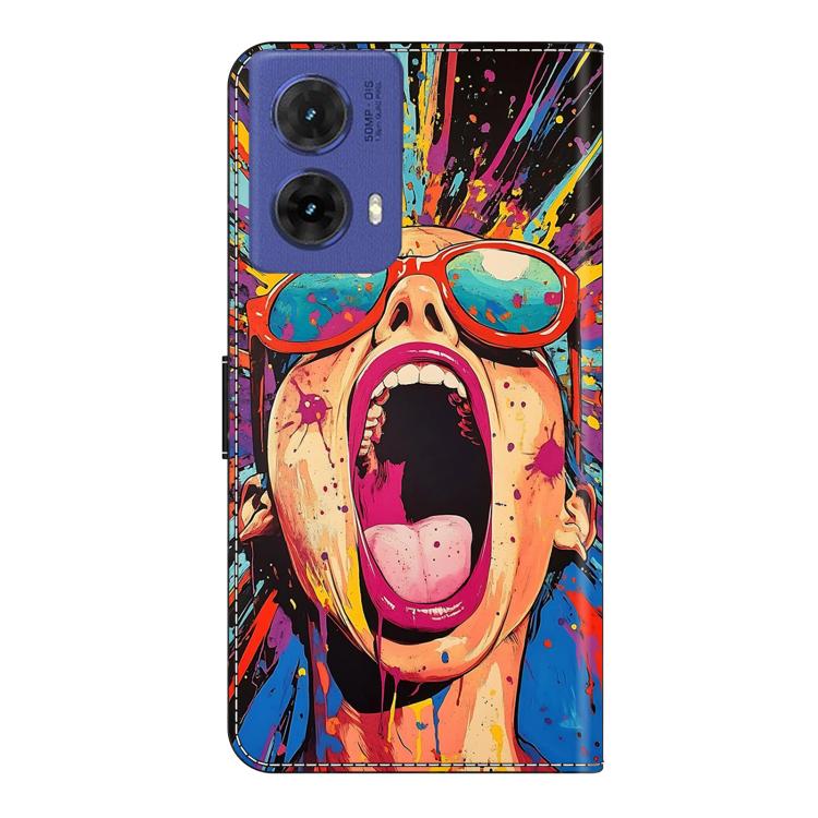 For Motorola Moto G85 Crystal-Like Painted Vegan Leather Phone Case