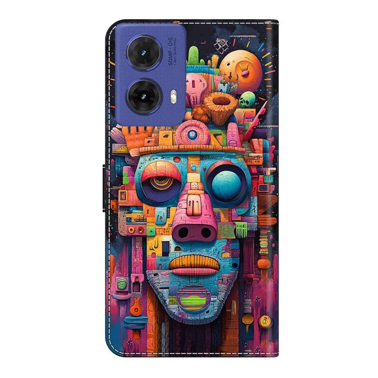 For Motorola Moto G85 Crystal-Like Painted Vegan Leather Phone Case