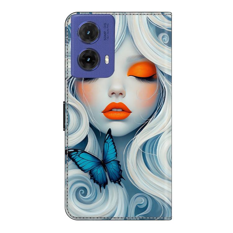 For Motorola Moto G85 Crystal-Like Painted Vegan Leather Phone Case
