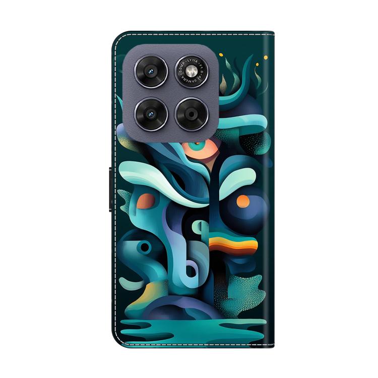 For Motorola Moto G17 4G Crystal-Like Painted Vegan Leather Phone Case