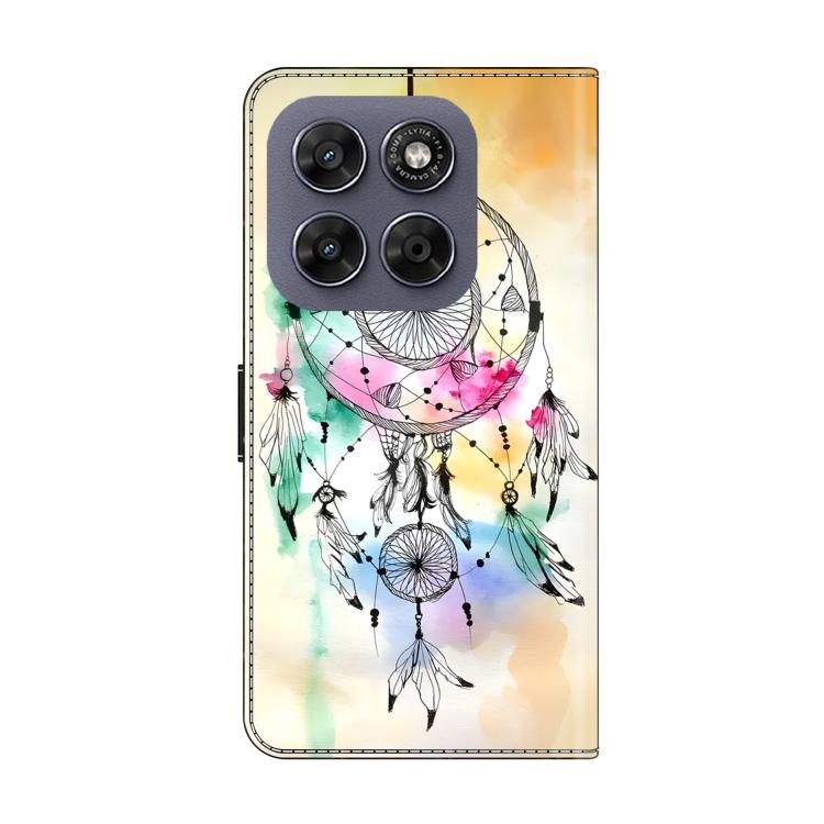 For Motorola Moto G17 4G Crystal-Like Painted Vegan Leather Phone Case